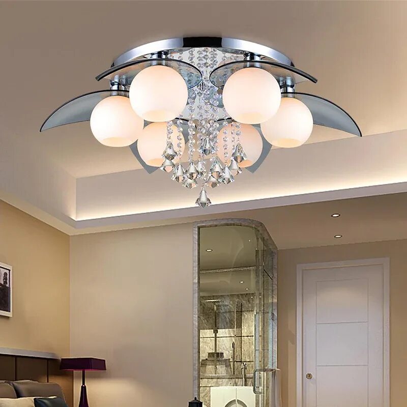 Потолочные люстры в современном интерьере спальни Modern Ceiling Lamp 25w Crystal Led Ceiling Lamp Living Room Lamparas De Techo C