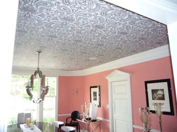 Потолочные обои на кухню фото Pepto walls? No. Wallpapered ceiling? Yes. Wallpaper ceiling, Wallpaper interior