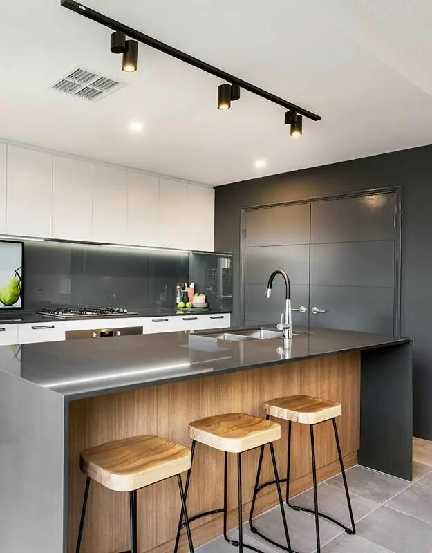 Потолочные споты в интерьере кухни 45 Danish Interior Design Ideas Black Track Kitchen Island