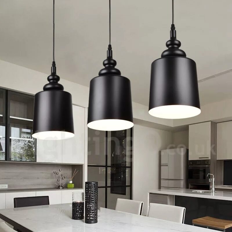 Потолочные светильники черные в стиле лофт Black Modern/ Contemporary 3 Light Pendant Light for Dining Room Living Room Bed