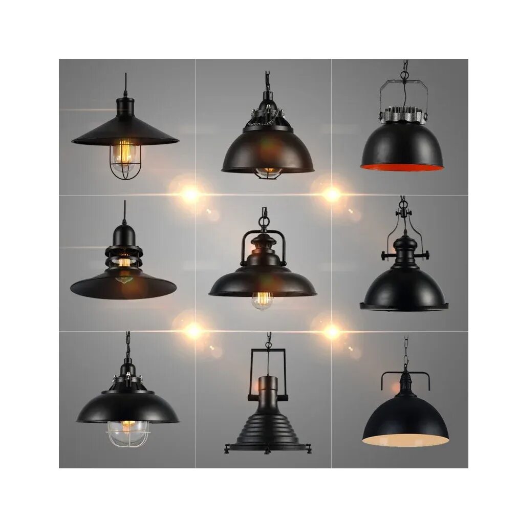 Потолочные светильники черные в стиле лофт Ronde Vintage Plafondlamp Moderne Loft Industriële Edison E27 Lamp Plafondlamp A