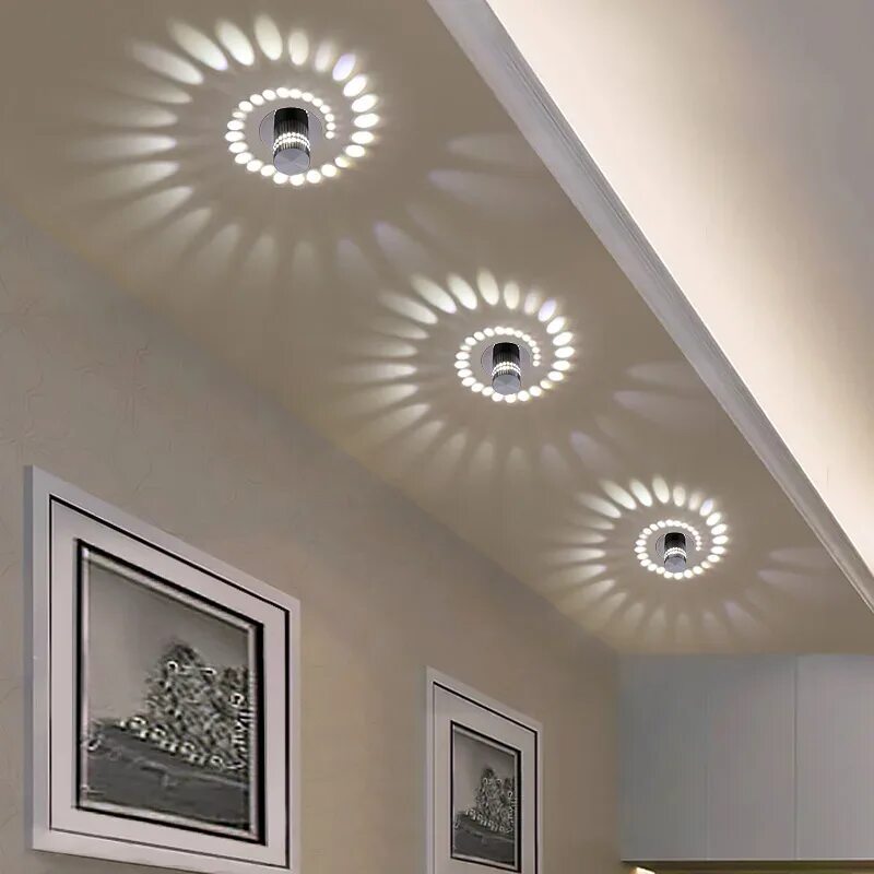 Потолочные светильники для натяжных потолков светодиодные фото 3W RGB LED Ceiling Light for Modern Art Gallery Decoration and Front Balcony Lam