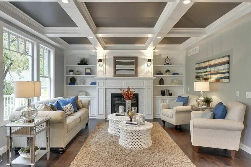 Потолочный интерьер фото Box Beam Ceiling (Design Ideas) Beams living room, Living room ceiling, Ceiling 