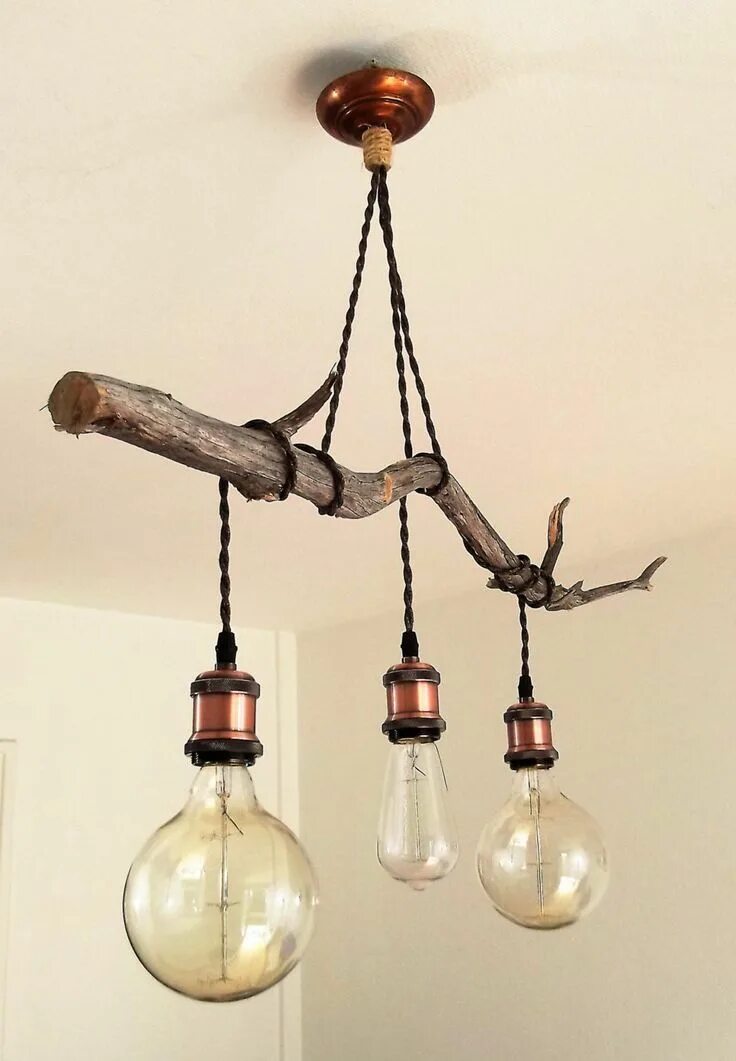 Потолочный светильник лофт своими руками Suspended wood light_Luminaire suspendu Etsy in 2020 Rustic lighting, Lights, La