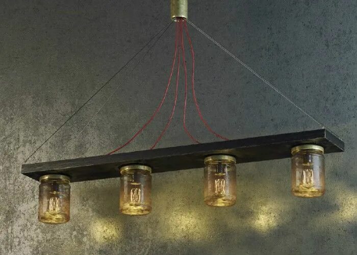 Потолочный светильник своими руками Стильный светильник из банок Lamp, Industrial lamp, Light