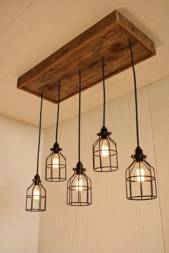 Потолочный светильник своими руками Cage Light Chandelier Cage Lighting Edison by Bornagainwoodworks Cage light chan