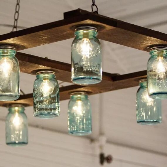 Потолочный светильник своими руками Unique DIY Lighting Ideas Mason jar light fixture, Hanging mason jar lights, Mas