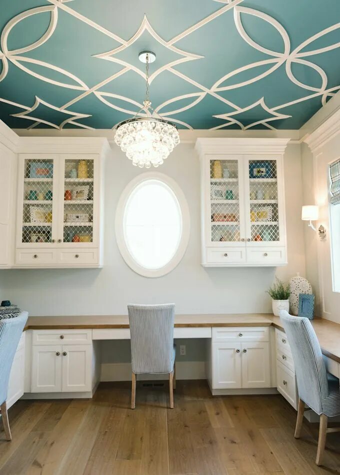 Потолок интересные идеи фото 20 Breathtakingly Gorgeous Ceiling Paint Colors and One That Isn't Home office d