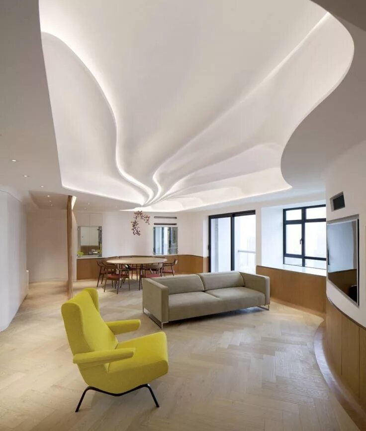 Потолок интересные идеи фото Jardines Lookout Flat / AFFECT-T False ceiling living room, False ceiling design