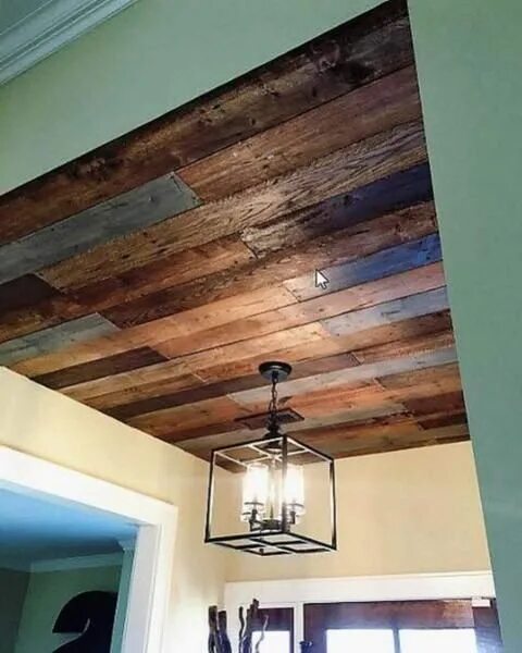 Потолок из дерева своими руками фото Scrap Laminate Flooring Projects for Your Hardwood Floor Scraps Rustic house, Fl