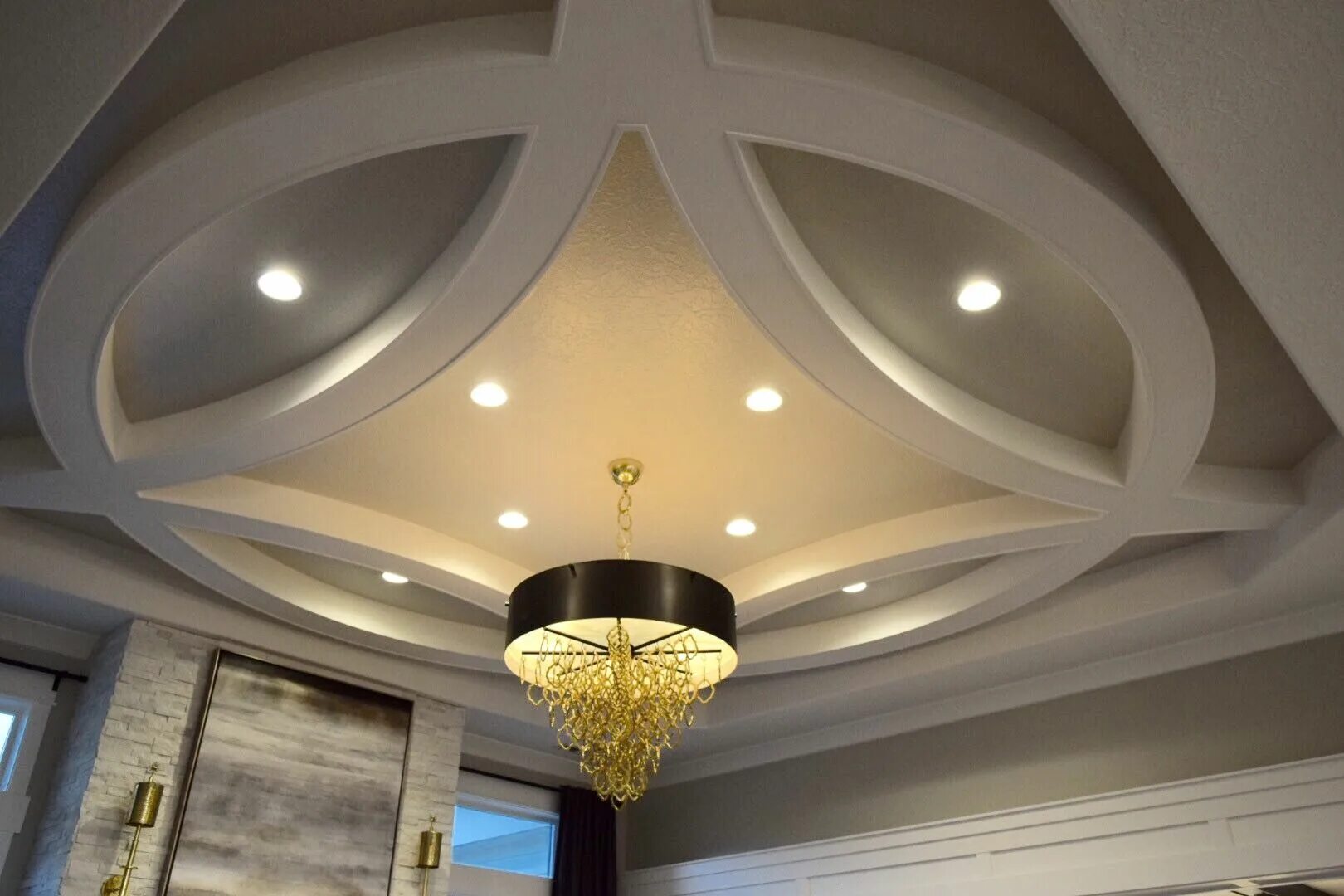 Потолок из гипсокартона фото Round ceiling molding detail Ceiling design modern, New ceiling design, Simple f