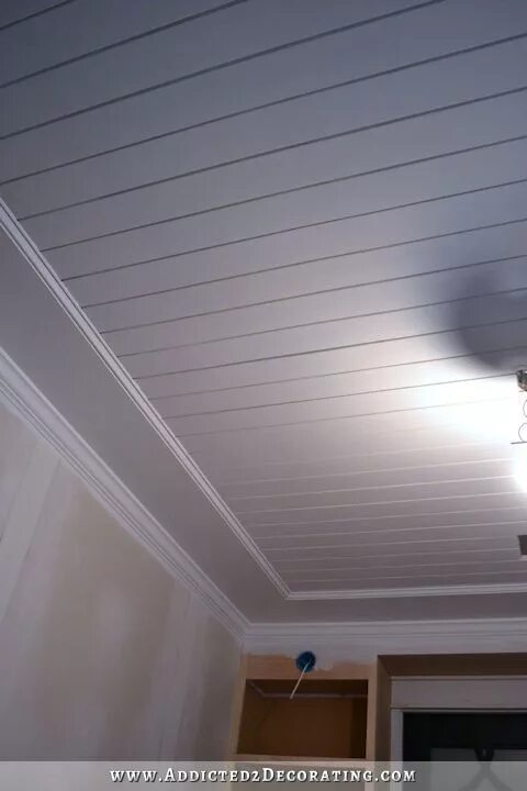 Потолок из мдф панелей фото дизайн My Finished Music Room Ceiling (Painted Wood Plank Ceiling) Wood plank ceiling, 