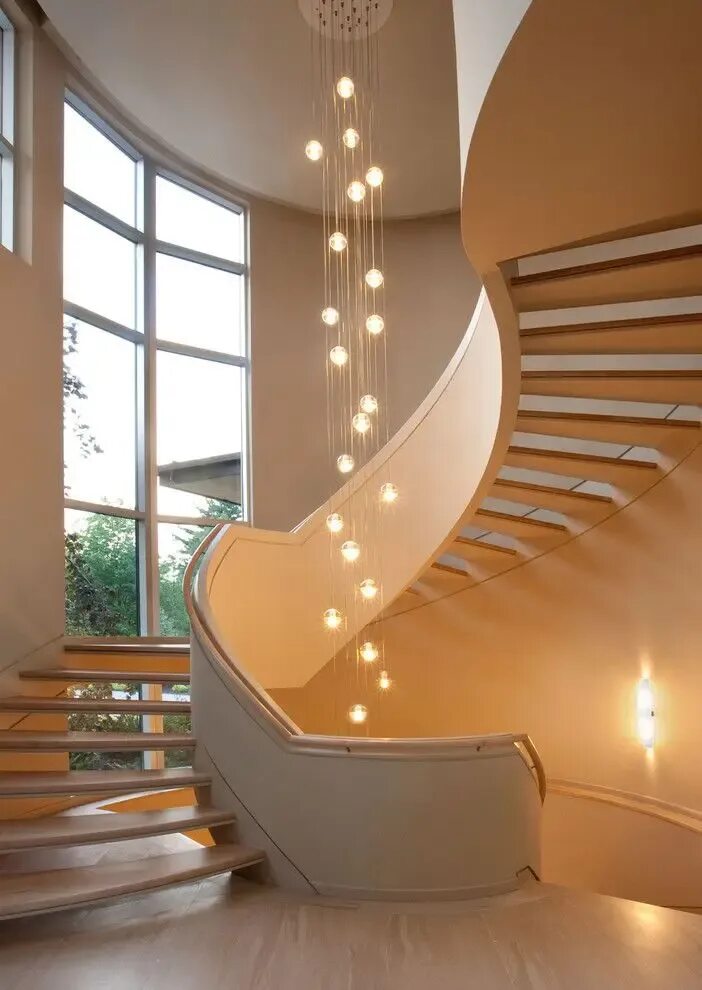 Home Design and Decor , Curved Staircase Design Ideas : White Curved Staircase D