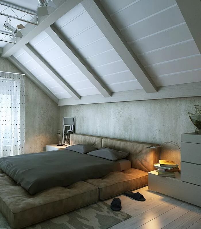 Потолок мансарды фото Schlafzimmer gestalten: Das sind die Trends für 2021! Decoración de unas, Dormit