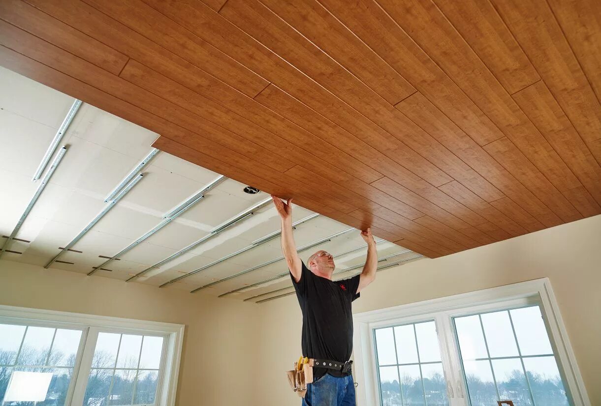 Потолок на даче своими руками Plank Ceiling Ceilings Armstrong Residential Wood plank ceiling, Armstrong ceili