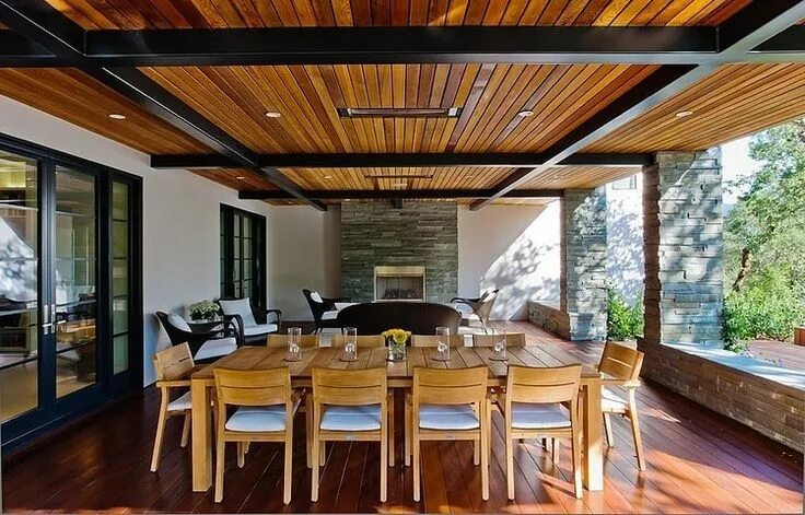 Потолок на даче варианты Calistoga Residence by Strening Architects HomeAdore Outdoor dining room, House 