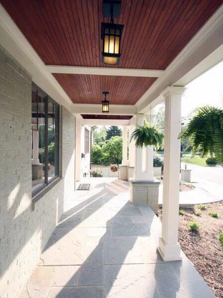 Потолок на террасе фото Top 70 Best Porch Ceiling Ideas - Covered Space Designs #dreamhouseexterior Porc