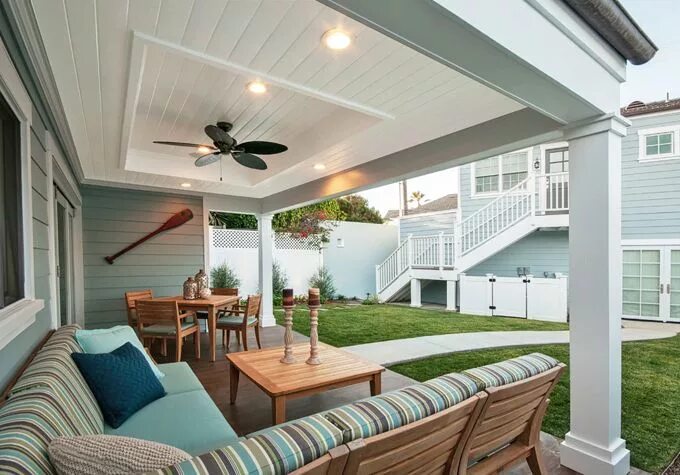 Потолок на террасе фото варианты отделки QualCraft Construction House of Turquoise Pallet furniture outdoor, Patio furnit