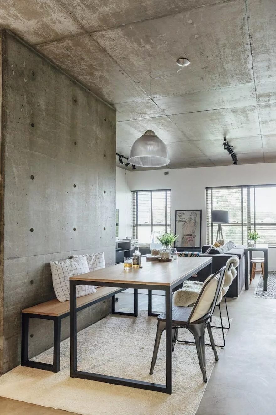 Потолок под бетон в стиле лофт MaxHaus Apartment / W4 Arquitetura Criativa Industrial home design, Industrial a