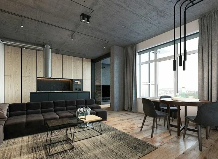 Потолок под бетон в стиле лофт Come Arredare Loft Open Space: 8 Progetti di Design MondoDesign.it Loft style li