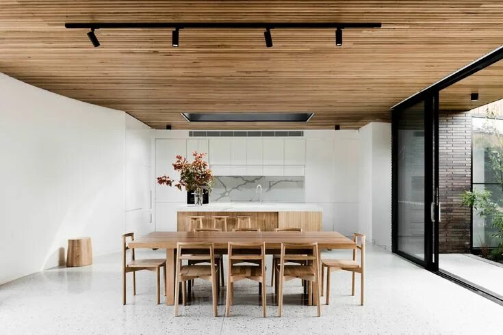 Потолок под дерево фото Gallery of Courtyard House / FIGR Architecture & Design - 4 Wooden ceiling desig