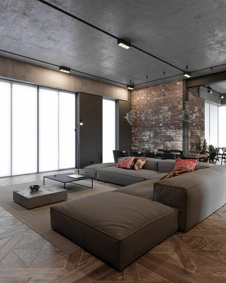 Потолок под лофт стиль Loft мебель on Instagram: "Хотели бы жить в таком интерьере? #loft #лофт# #лофтм