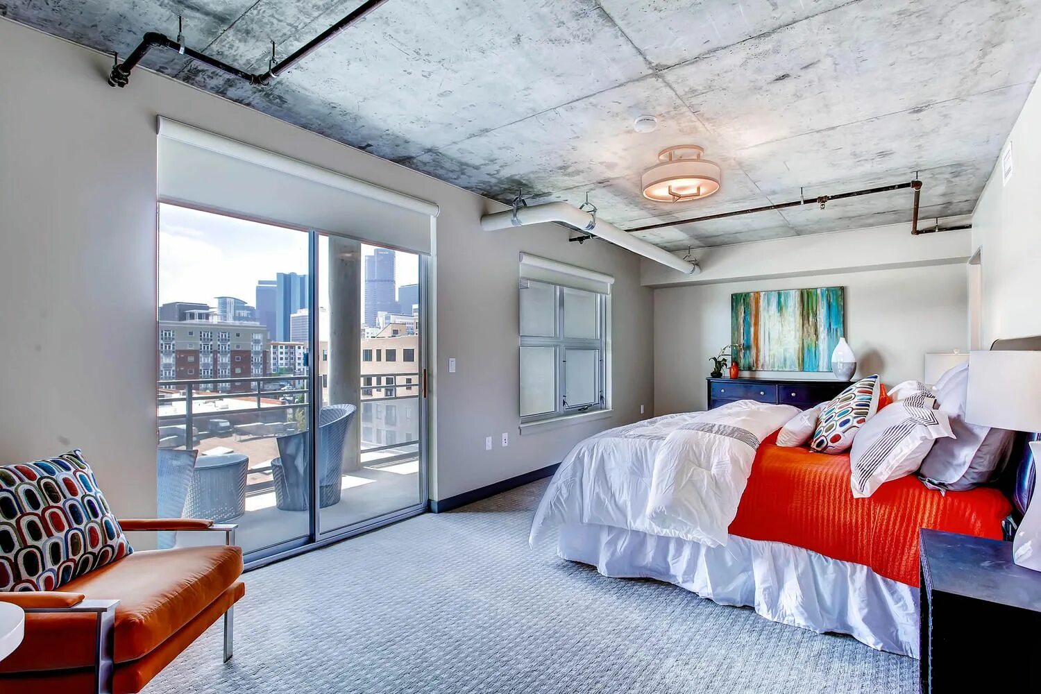 Потолок под лофт стиль Blake St. Lofts, Denver lofts, Denver views, city scape, city views, loft bedroo