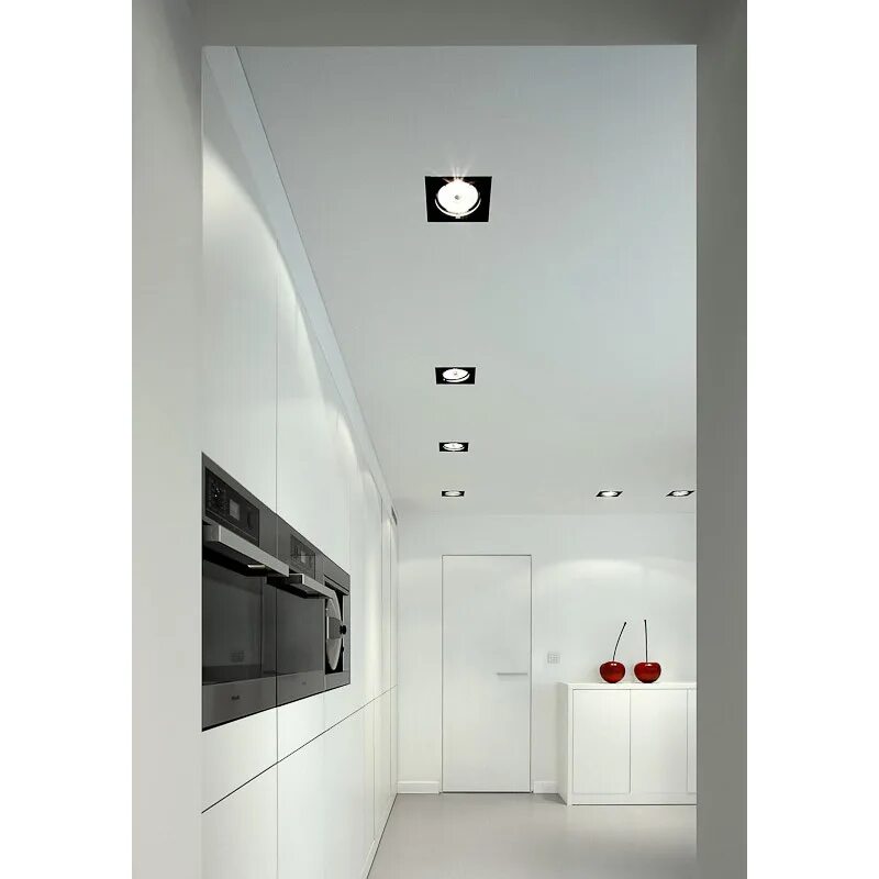 Потолок с черными светильниками фото Modular 12535002 Mini multiple trimless for smartrings 1x LED 2700K GE black, св