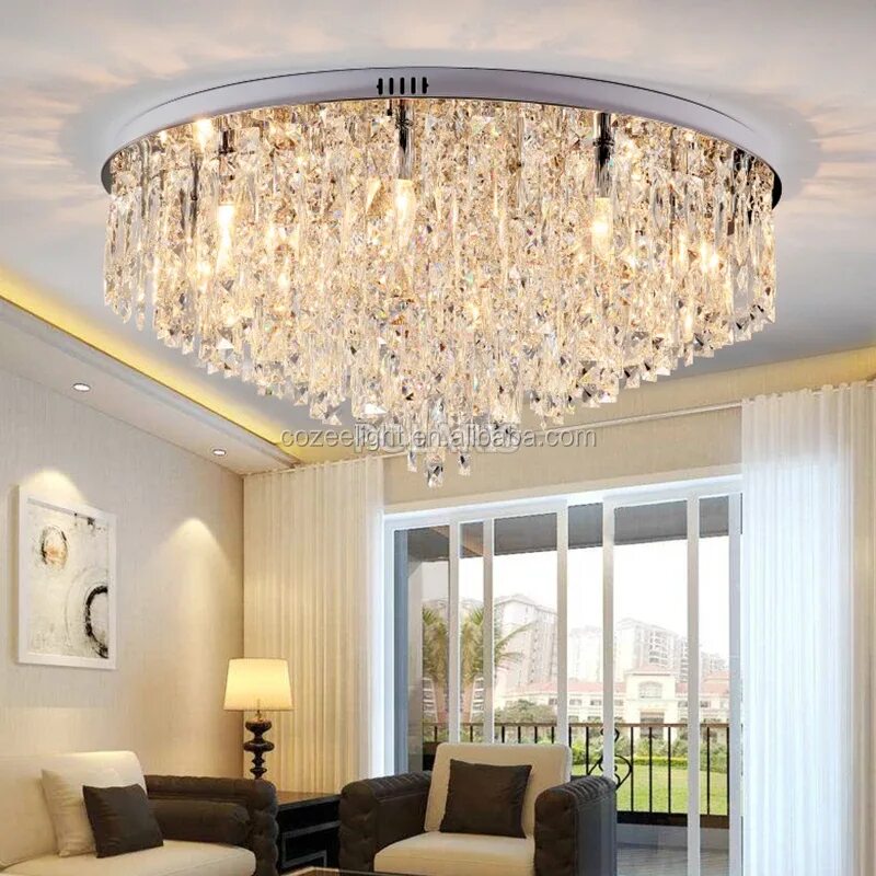 Потолок с двумя люстрами фото Modern Crystal Chandelier Lighting Flush Mount Chandeliers Light Ceiling Lamp Fo