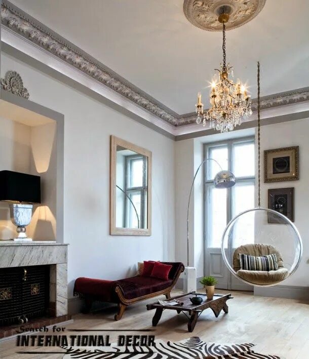 Потолок с лепниной в современном интерьере How to use molding in the modern interior International decor Modern interior, I