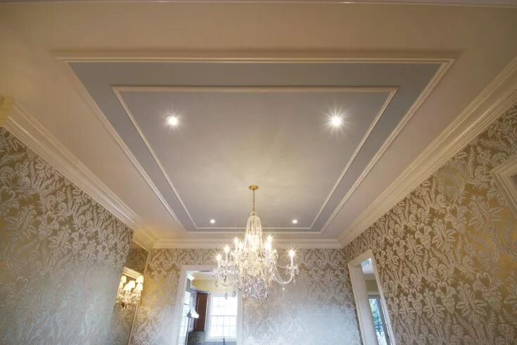 Потолок с молдингами фото Applied Molding Ceiling 1 Ceiling trim, Moldings and trim, Ceiling treatments