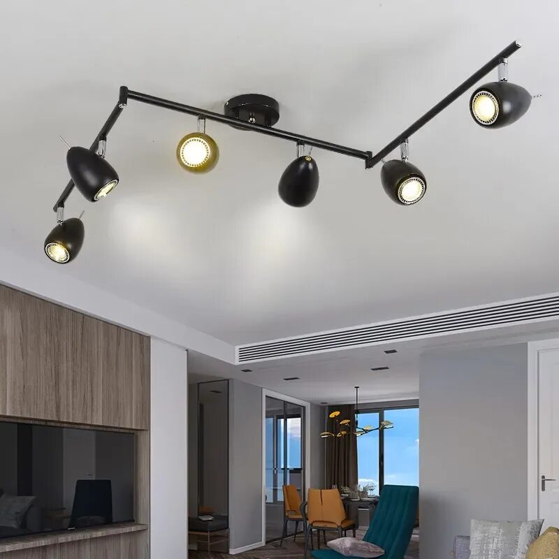 Потолок с трековыми светильниками фото LED clothing store ceiling light led track spot simple creative living room bar 