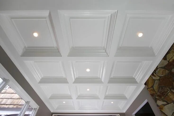 Потолок своими руками фото Gypsum Crown Moldings Gypsum ceiling, Coffered ceiling design, Coffered ceiling