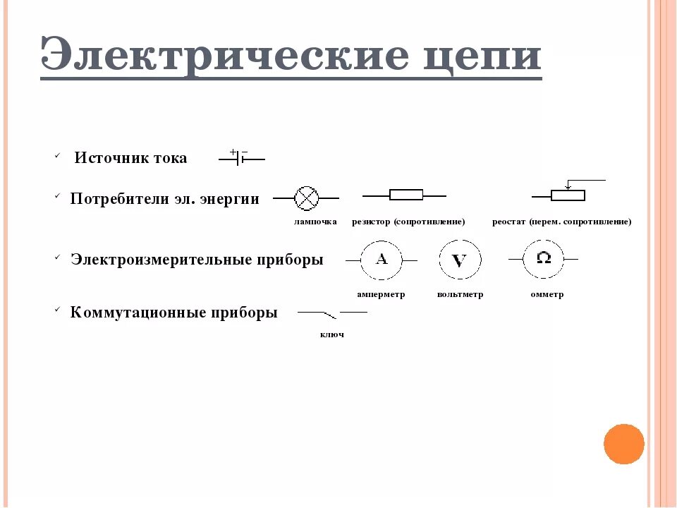 Потребитель на электрической схеме Электрический ток электрическая цепь