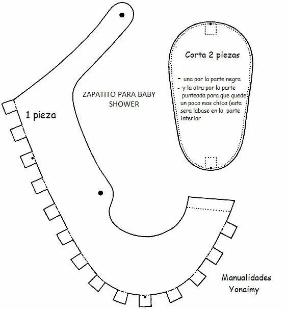 Потыкова выкройки купить Plantillas de zapatito para baby shawer