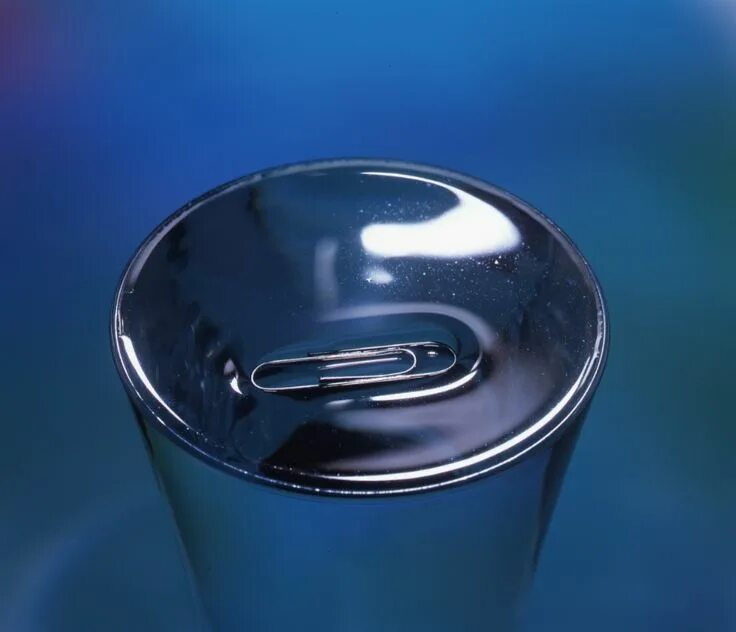 Поверхностное натяжение воды фото Surface tension is the pull that minimizes the surface are of a liquid. A paper 