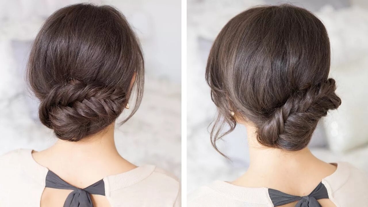 Повседневная прическа для женщин Fishtail Updo - YouTube