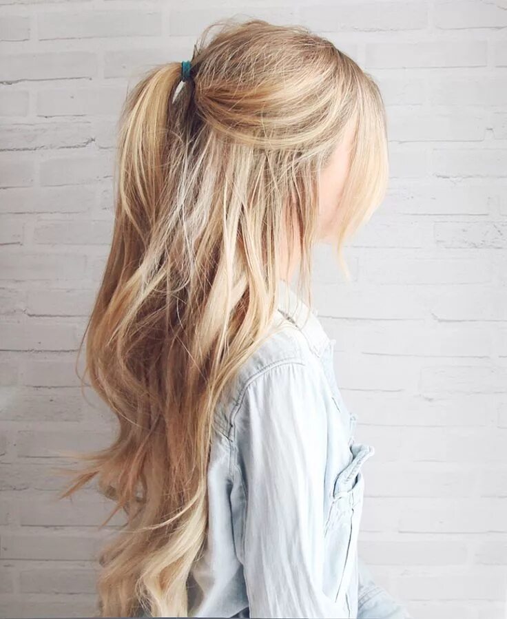 Повседневная прическа на длинные волосы без челки Half-up Boho Braided Bun Hair Tutorial - Kassinka Long hair styles, Messy ponyta