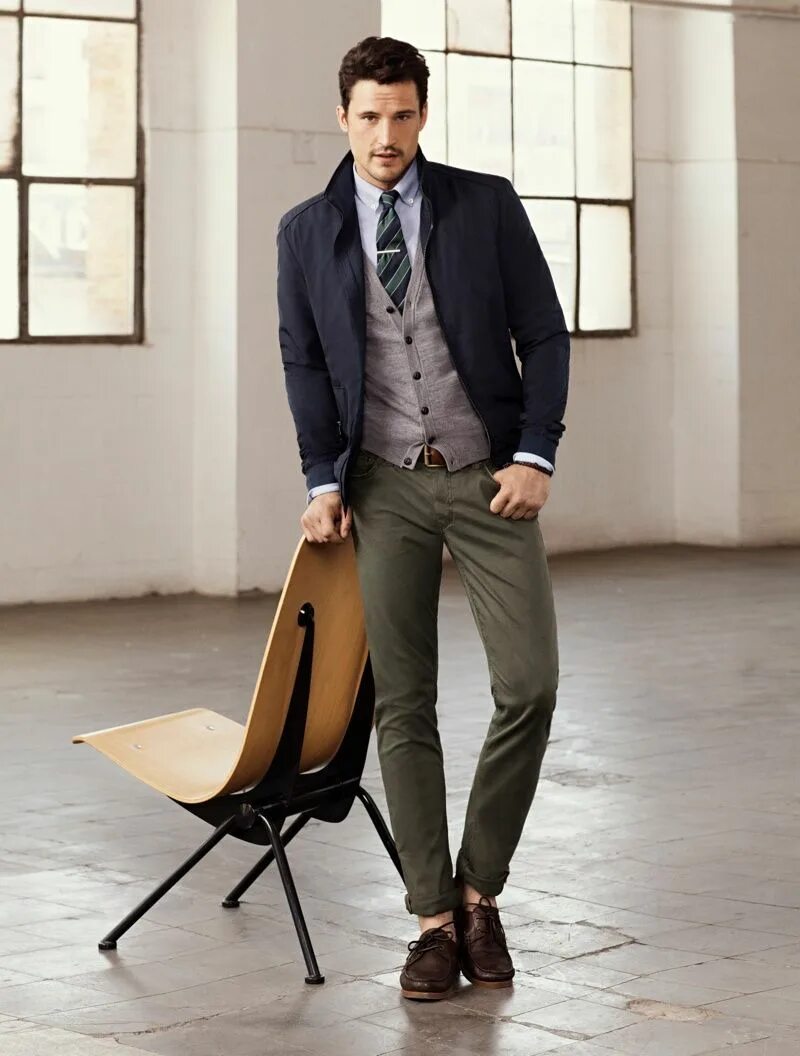 Повседневно деловой стиль одежды мужской Sam Webb & Cedric Bihr Model H.E. by Mango Fall/Winter 2013 Mens wardrobe essent