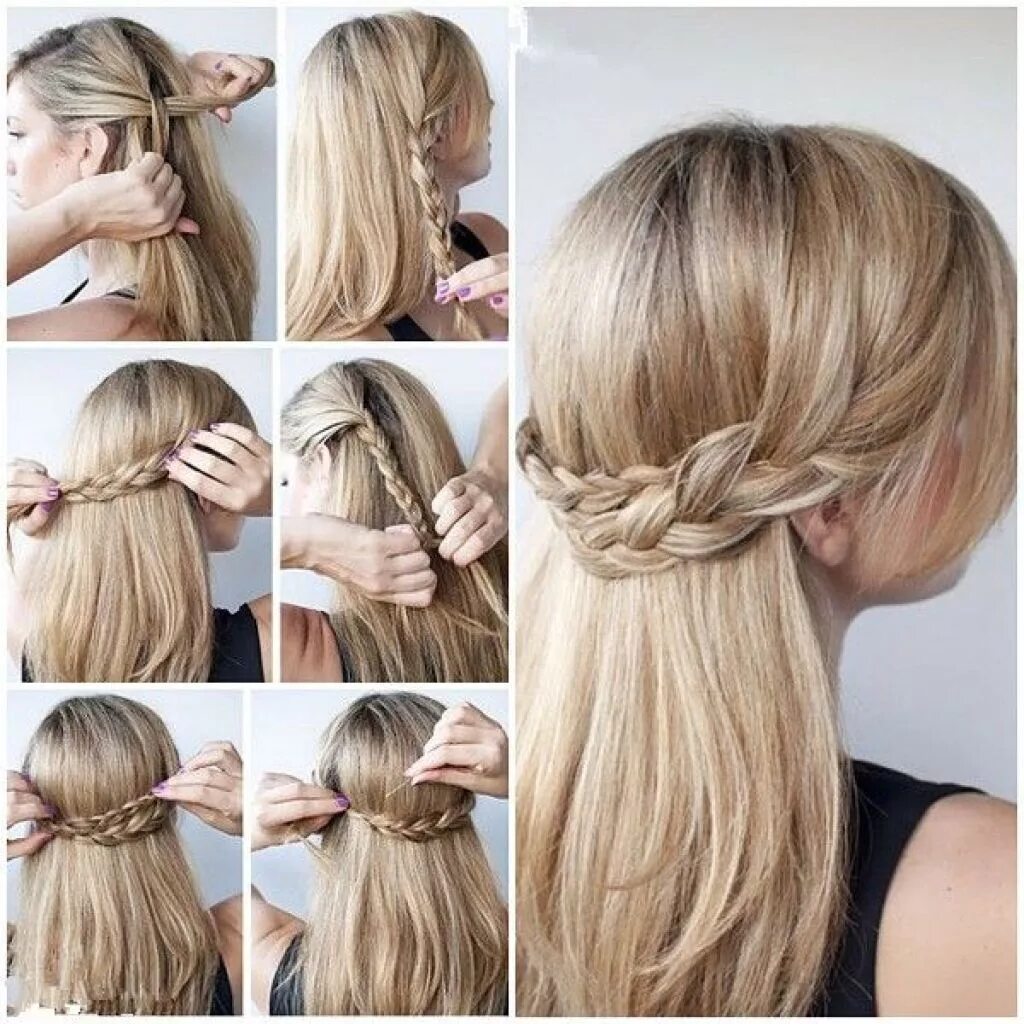 Повседневные прически на длинные волосы своими руками half up half down hairstyles for long thick hair - Google Search Frisure, Opsat 
