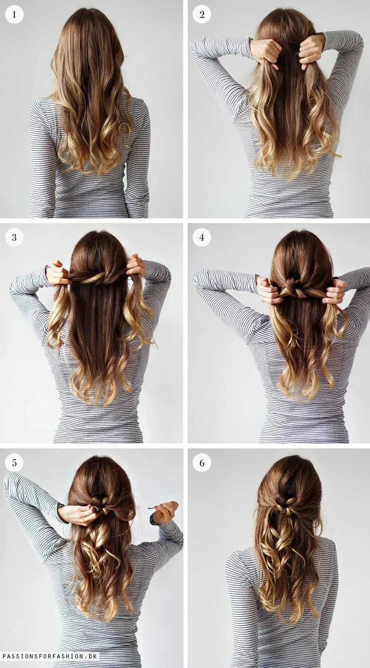 Повседневные прически на длинные волосы своими руками #easy hairstyles #hairstyle #hairstyles #hairstyles for short hair #knot #tie #w