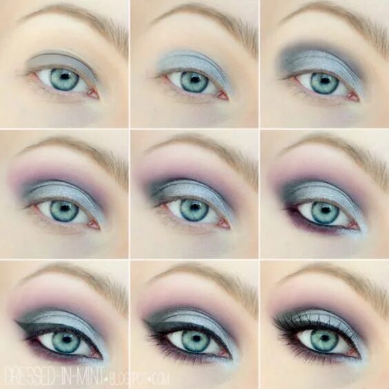 Повседневный макияж для голубых глаз Part 1: 30 Easy Eyeshadow Ideas Step by Step Tutorial - KIKAYSIKAT Blue eye make