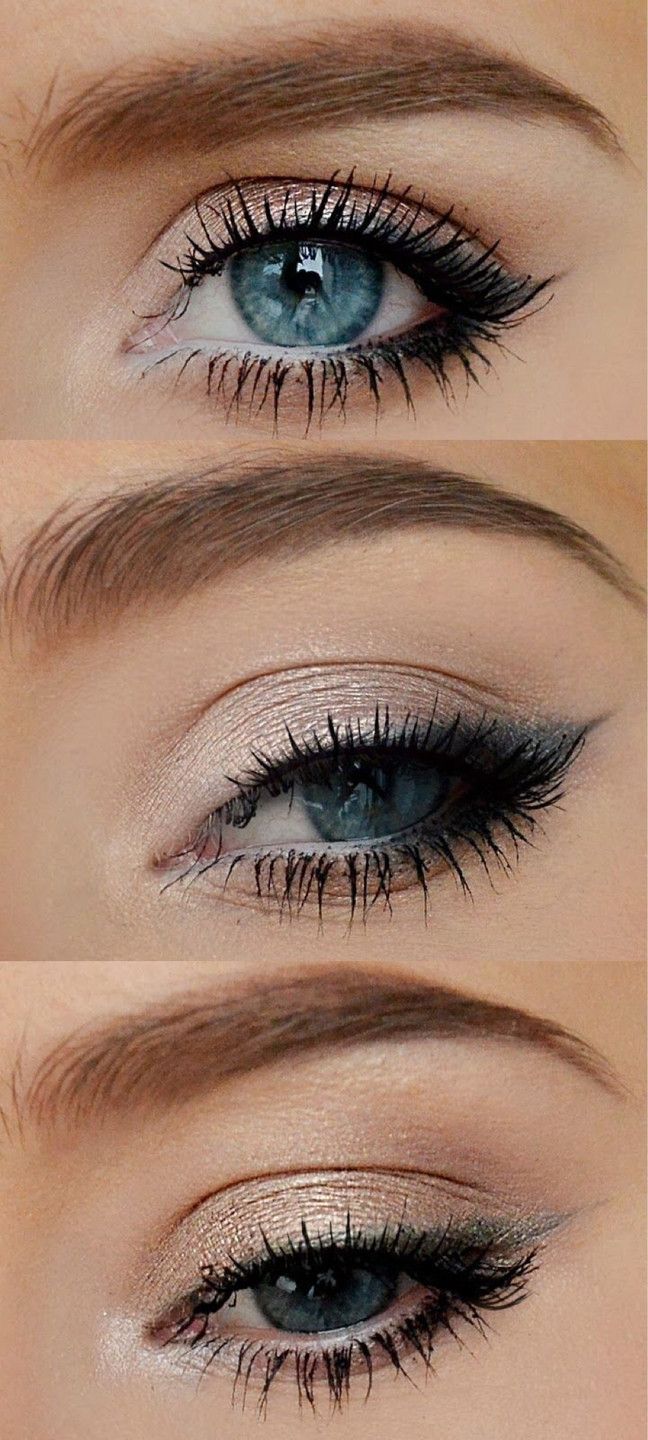 Повседневный макияж для голубых глаз Black+grey Subtle eye makeup, Eye makeup, Skin makeup