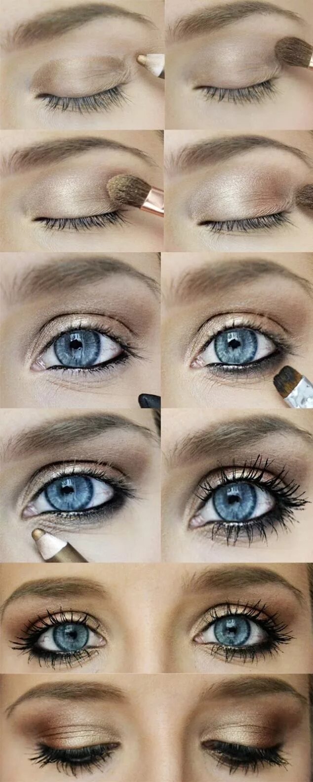 Повседневный макияж для голубых глаз Pin by Jelly Yang on Hair Bronze eye makeup, Eye makeup, Bronzed makeup tutorial