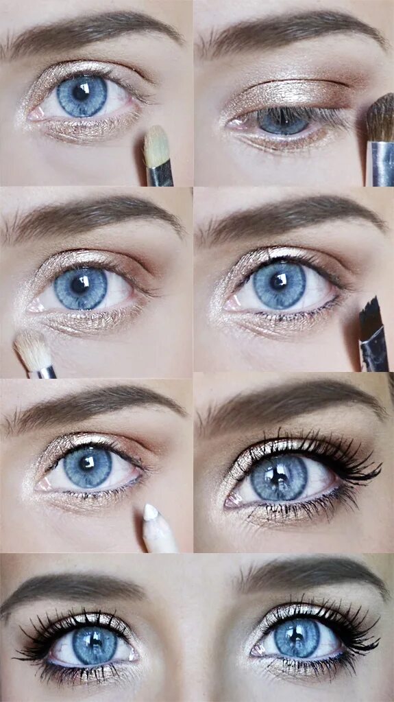 Повседневный макияж для голубых глаз Pin by Libby Offnick on Makeup Ideas Blue eye makeup, Makeup kit, Eye makeup