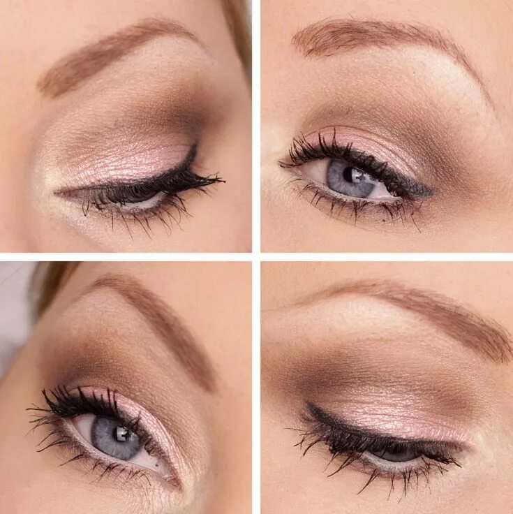 Повседневный макияж для нависшего века пошагово braut make up dezent rosa - Google-Suche Maquillaje de ojos de novia, Como maqui
