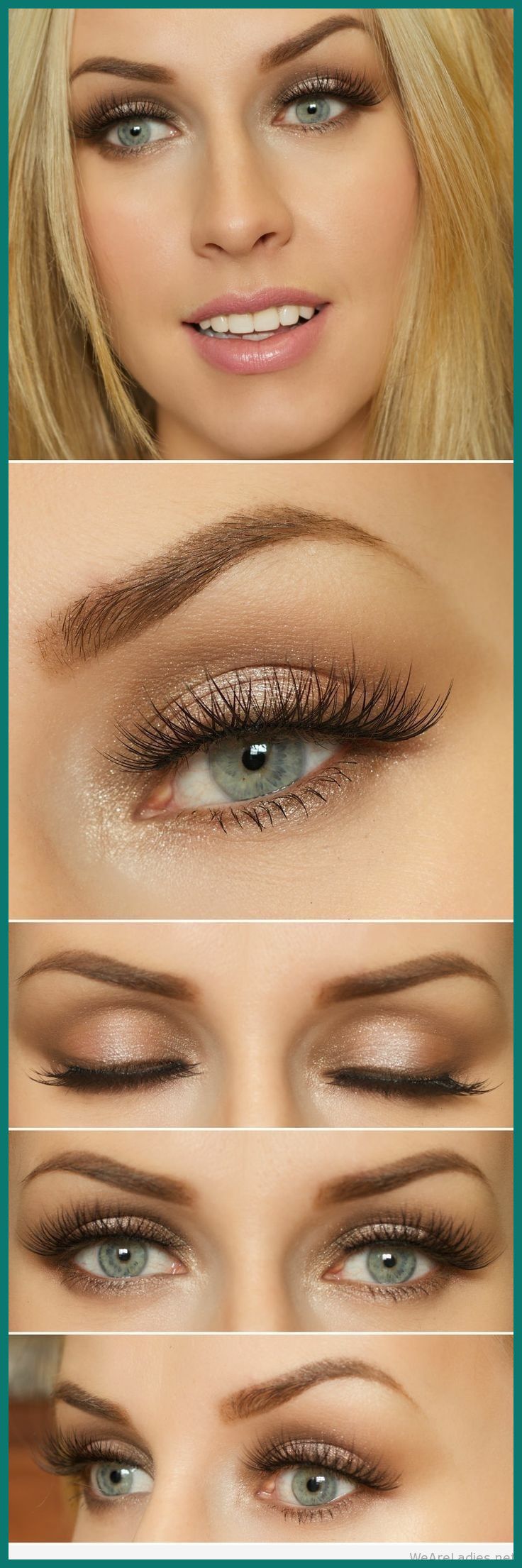Повседневный макияж для светлых глаз Best Eye Makeup Color For Blue/green Eyes Maquillage mariée yeux bleus, Maquilla