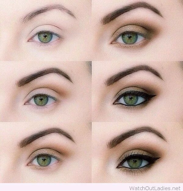 Повседневный макияж для зеленых глаз пошагово фото Wonderful makeup for green eyes tutorial Tutoriais de maquiagem, Tutorial de maq