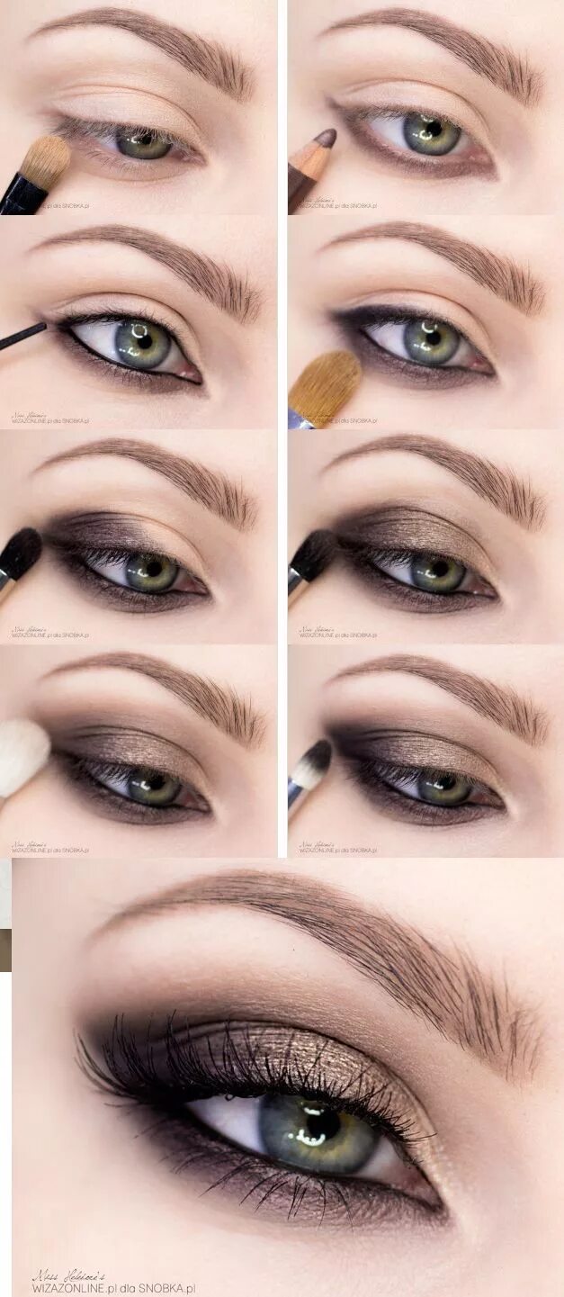 Повседневный макияж для зеленых глаз пошагово фото Smoky eye makeup, Smokey eye makeup tutorial, Smoky eye makeup tutorial