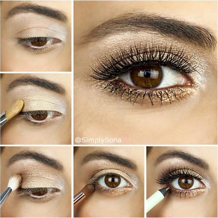 Повседневный макияж глаз карандашом 40 Amazing Make-up Tutorials For Summer To Dare The Heat Shimmery makeup, Makeup